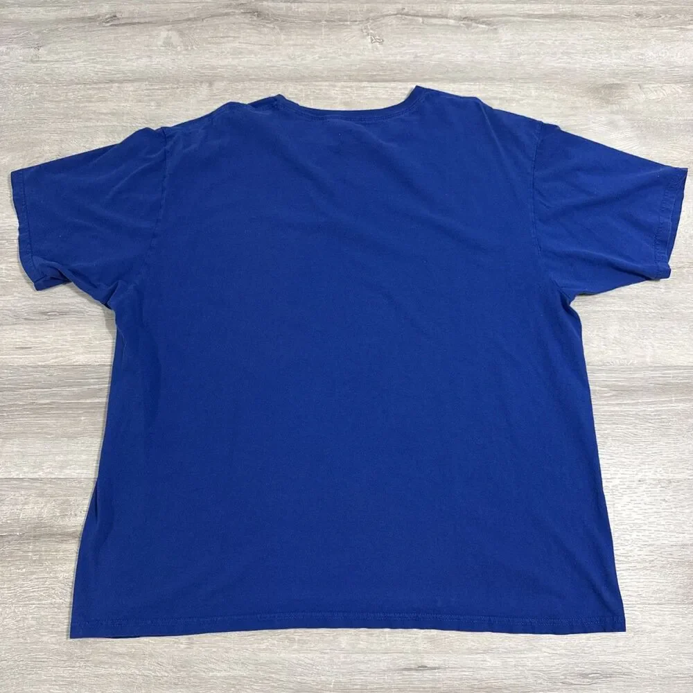 Adidas Shirt Men’s Blue 2XL The Go-To Tee Big Logo Cotton Athletic Crew Neck